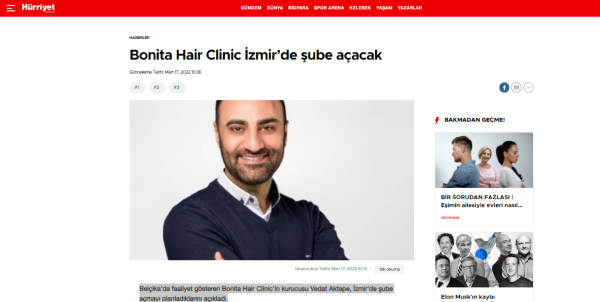 Bonita Hair Clinic İzmir’de şube açacak